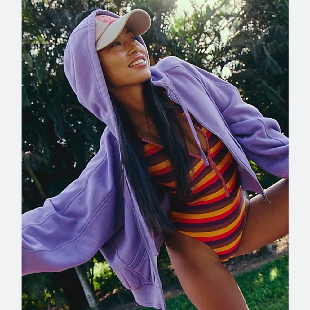 Free People Side Line Zip-up hoodie